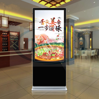A large digital display showcasing the menu in a modern restaurant setting, enhancing the dining experience for patrons